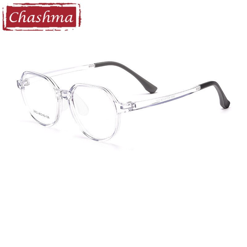 Chashma Unisex Children's Full Rim Round Tr 90 Titanium Eyeglasses 2602 Full Rim Chashma Transparent Gray