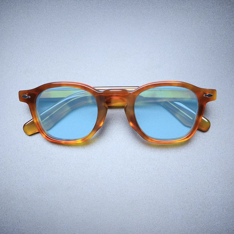 Gatenac Unisex Full Rim Square Acetate Polarized Sunglasses M001 Sunglasses Gatenac Flax Blue  