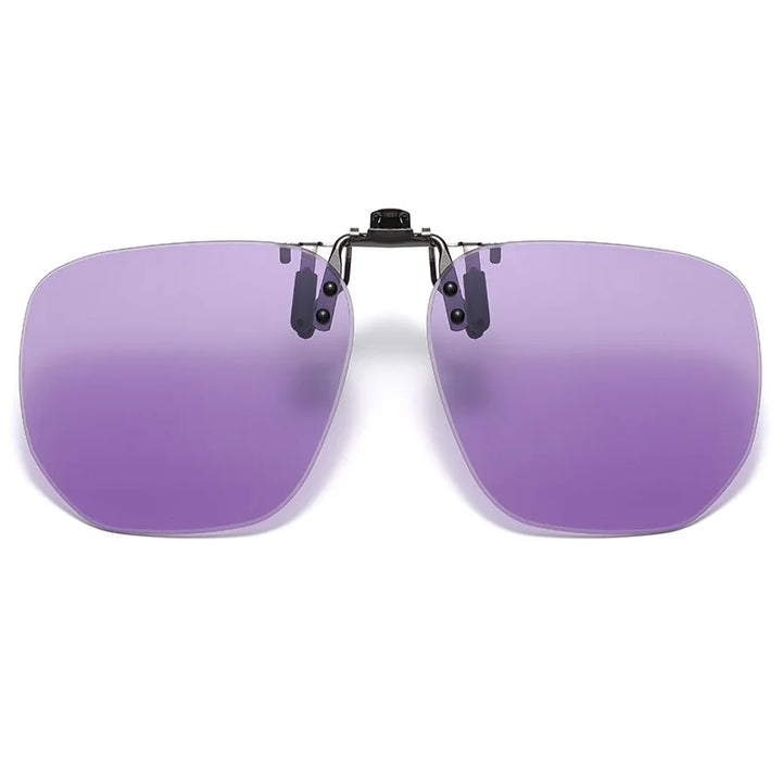Vicky Unisex Rimless Round Tr 90 Alloy  Polarized Clip On Sunglasses V001 Clip On Sunglasses Vicky violet