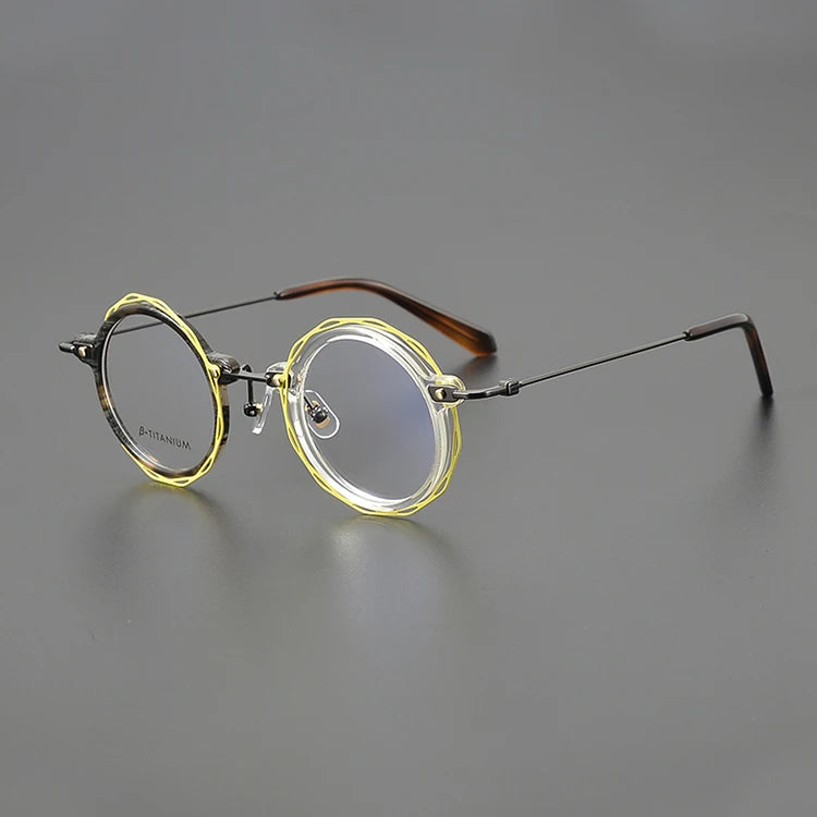 Nobler Unisex Full Rim Round Acetate Titanium Eyeglasses G503 Full Rim Nobler C2