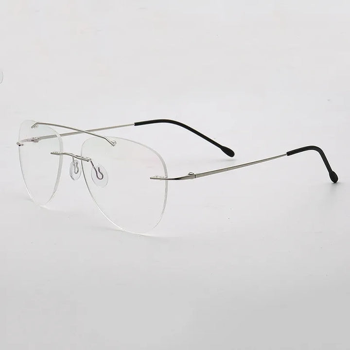 KatKani Unisex Rimless Round Double Bridge Titanium Alloy Eyeglasses R002 Rimless KatKani Eyeglasses   