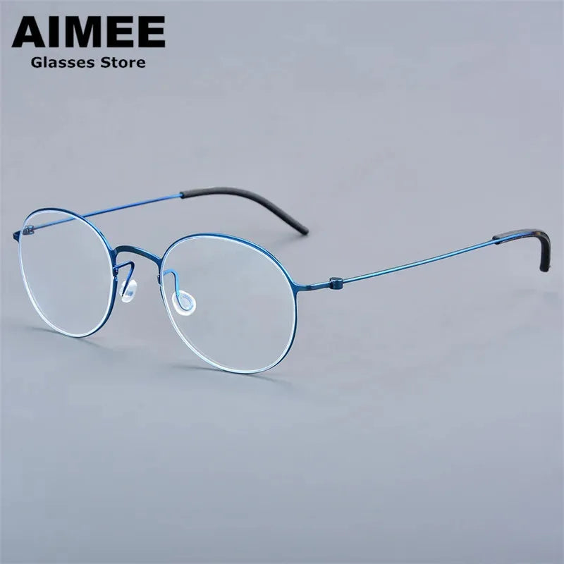 Aimee Women's Full Rim Oval Round Screwless Titanium Eyeglasses 75504