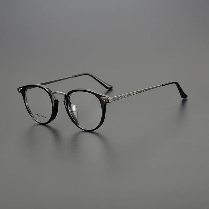 Nobler Unisex Full Rim Round Titanium Acetate Eyeglasses 2809 Full Rim Nobler C1