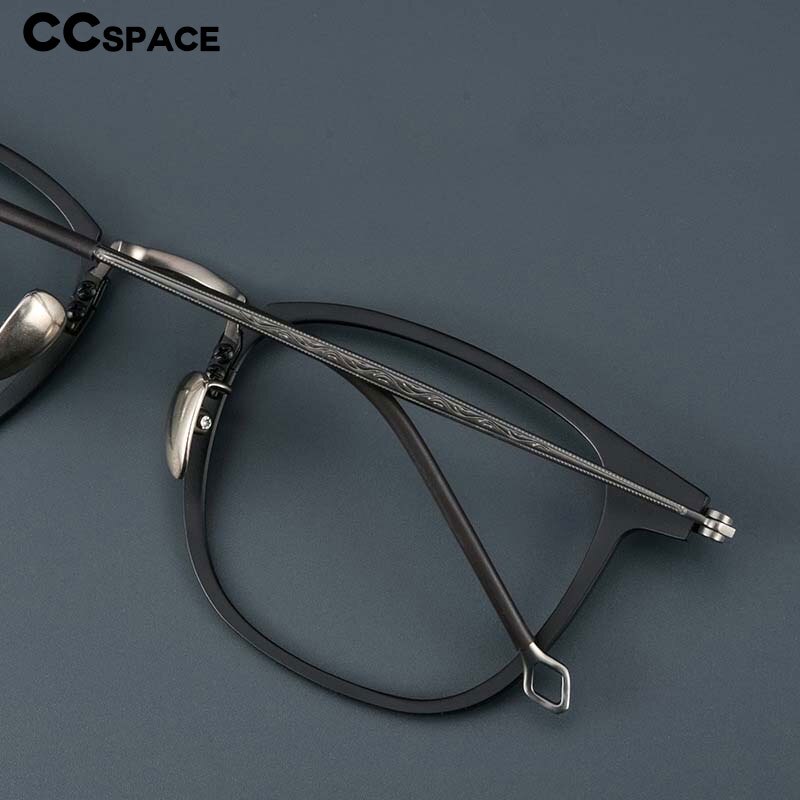 CCspace Unisex Full Rim Square Titanium Alloy Eyeglasses 55919 Full Rim CCspace