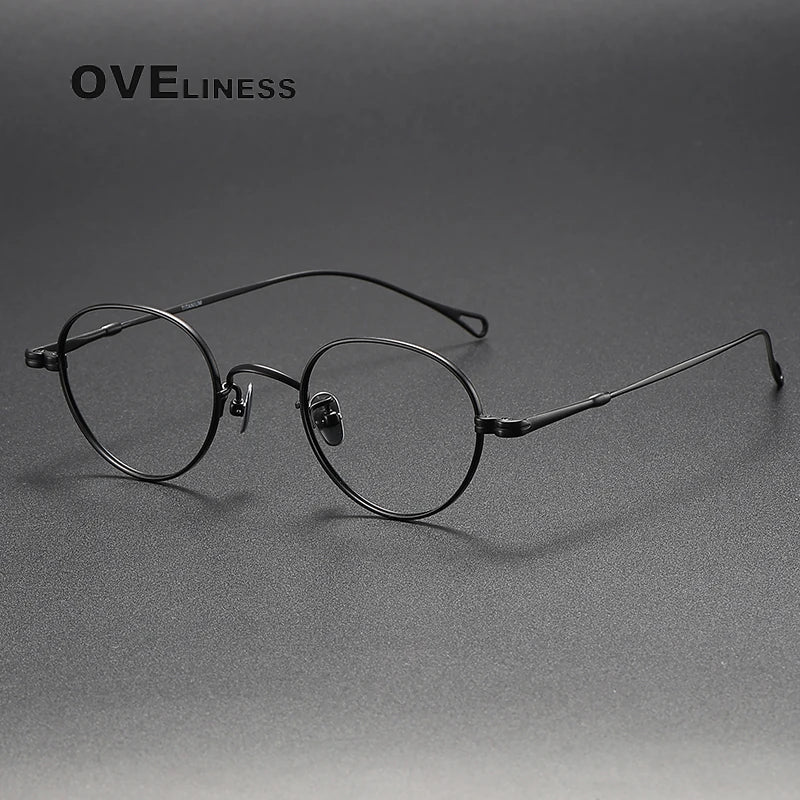 Oveliness Unisex Full Rim Oval Titanium Eyeglasses M002 Full Rim Oveliness black