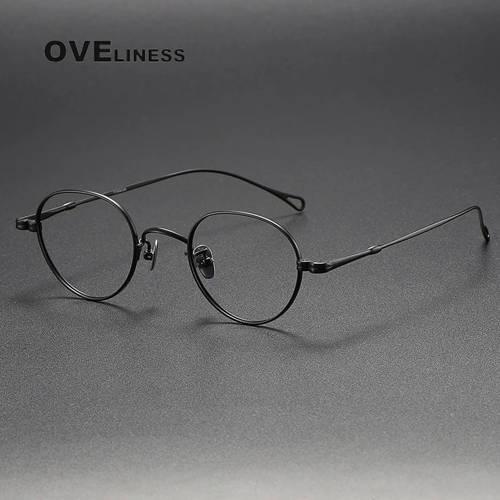 Oveliness Unisex Full Rim Oval Titanium Eyeglasses M002 Full Rim Oveliness black