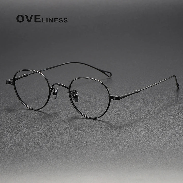 Oveliness Unisex Full Rim Oval Titanium Eyeglasses M002 Full Rim Oveliness black  