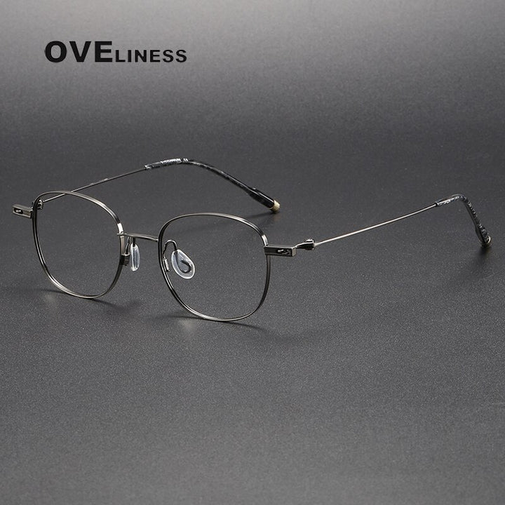 Oveliness Unisex Full Rim Square Titanium Eyeglasses 8202303 Full Rim Oveliness gun  