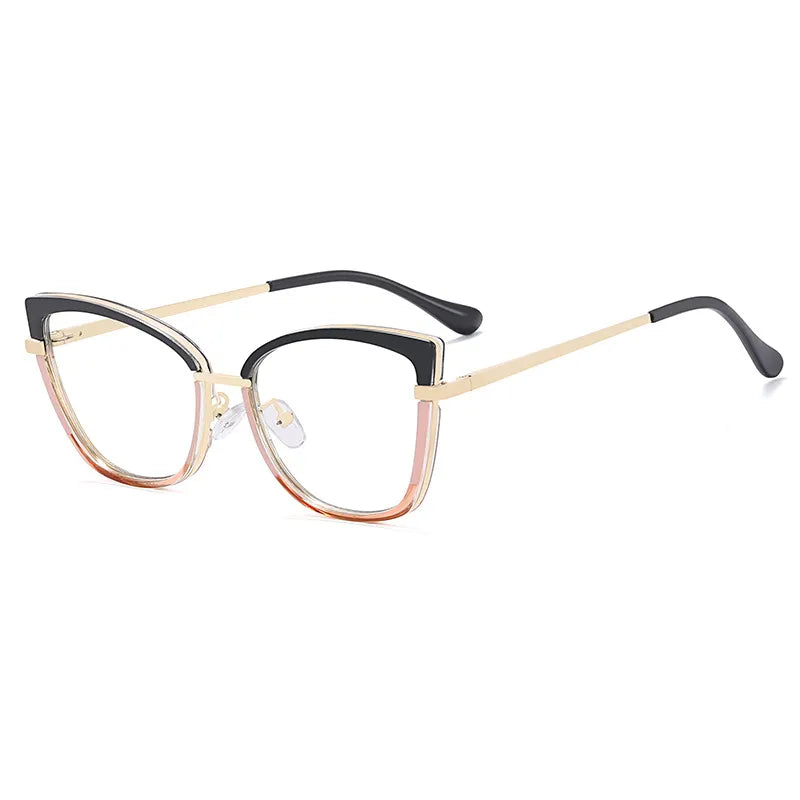 CCspace Women's Full RIm Square Tr 90 Titanium Eyeglasses 56966 Full Rim CCspace C7BlackPink