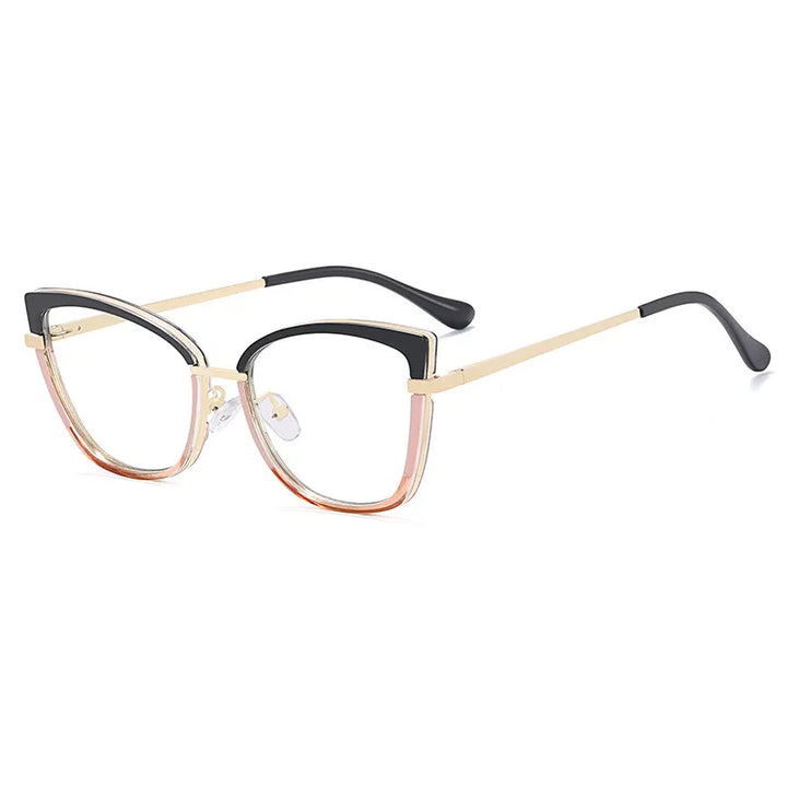 CCspace Women's Full RIm Square Tr 90 Titanium Eyeglasses 56966 Full Rim CCspace C7BlackPink