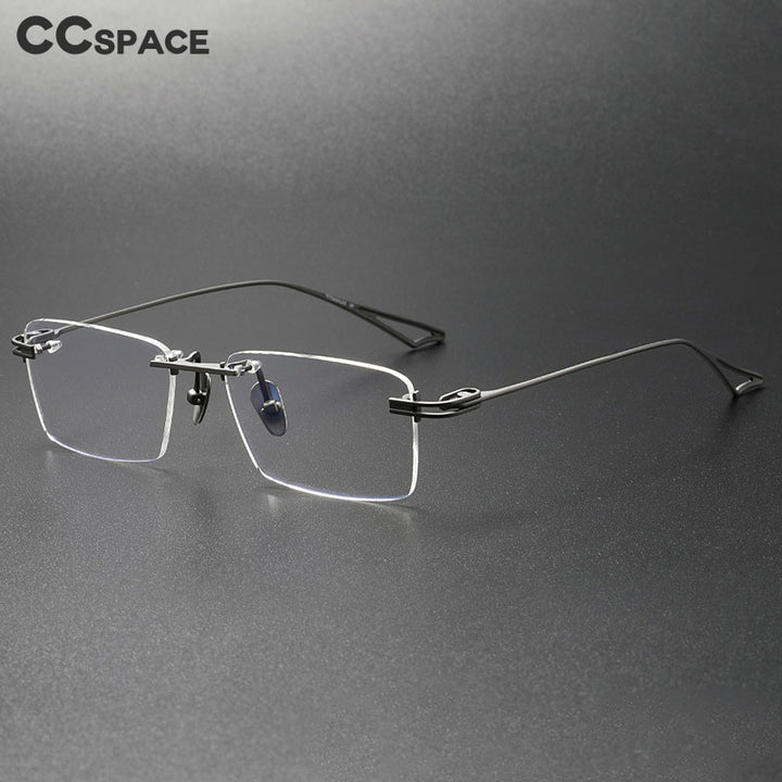 CCspace Unisex Rimless Square Titanium Eyeglasses 56511 Rimless CCspace