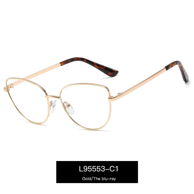 Handoer Women's Full Rim Oval Cat Eye Alloy Eyeglasses 695553