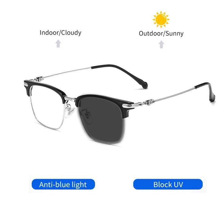 Kocolior Unisex Full Rim Square Titanium Alloy Hyperopic Reading Glasses 8366 Reading Glasses Kocolior