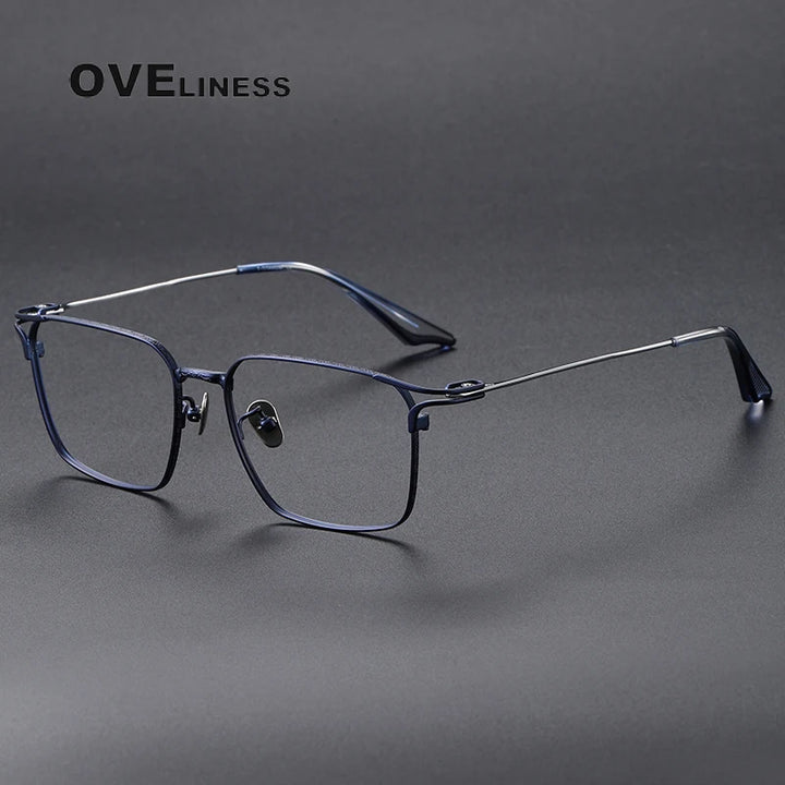 Oveliness Unisex Full Rim Square Titanium Eyeglasses 8001 Full Rim Oveliness blue  