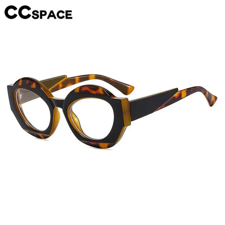 CCspace Unisex Full Rim Oval Resin Eyeglasses 56864 Full Rim CCspace