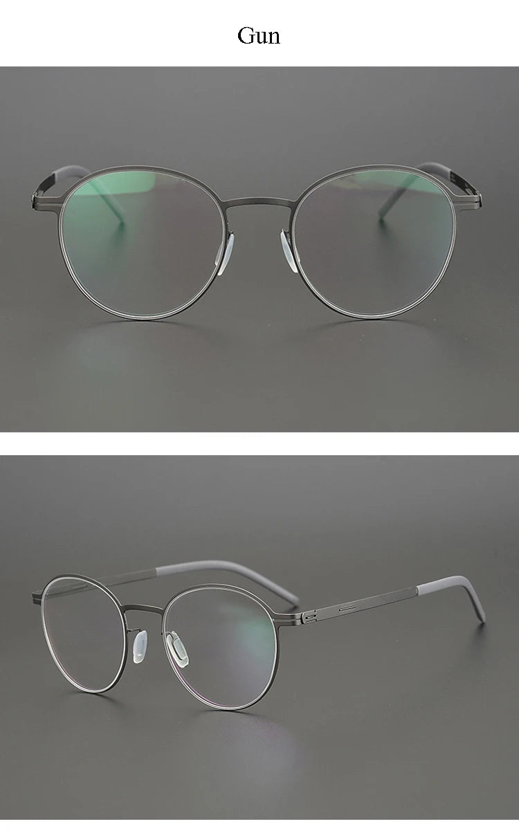 Aimee Women's Full Rim Oval Round Screwless Titanium Eyeglasses 13518