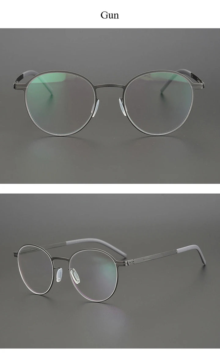 Aimee Women's Full Rim Oval Round Screwless Titanium Eyeglasses 13518