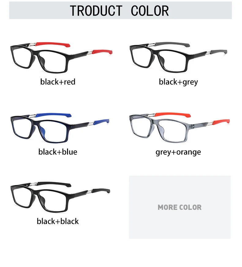 Vicky Men's Full Rim Square Tr 90 Silicone Sport Reading Glasses 18189 Reading Glasses Vicky