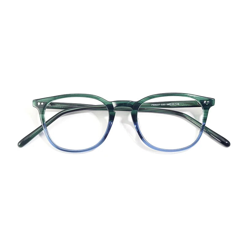 Hewei Women's Full Rim Square Acetate Eyeglasses 13450 Full Rim Hewei