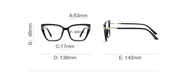 CCspace Women's Full Rim Square Tr 90 Titanium Reading Glasses 311117