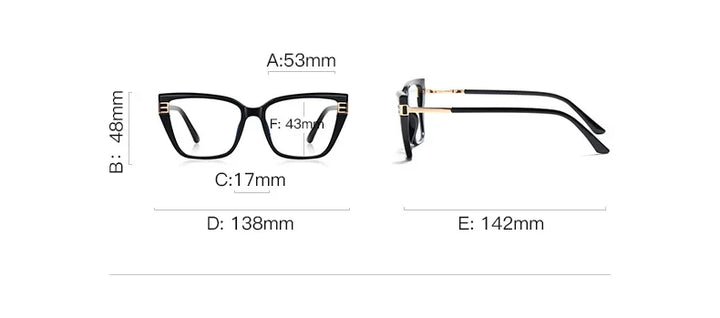 CCspace Women's Full Rim Square Tr 90 Titanium Reading Glasses 311117