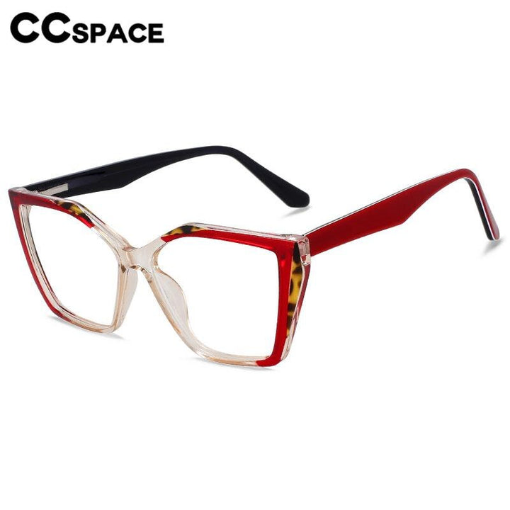 CCspace Unisex Full Rim Large Square Tr 90 Titanium Eyeglasses 56443 Full Rim CCspace