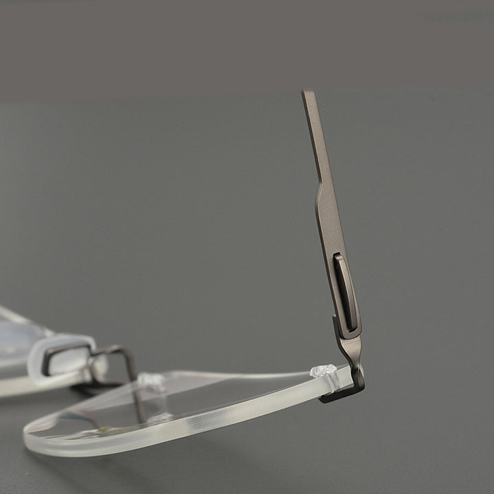 Bclear Unisex Rimless Square Titanium Eyeglasses My9912 Rimless Bclear