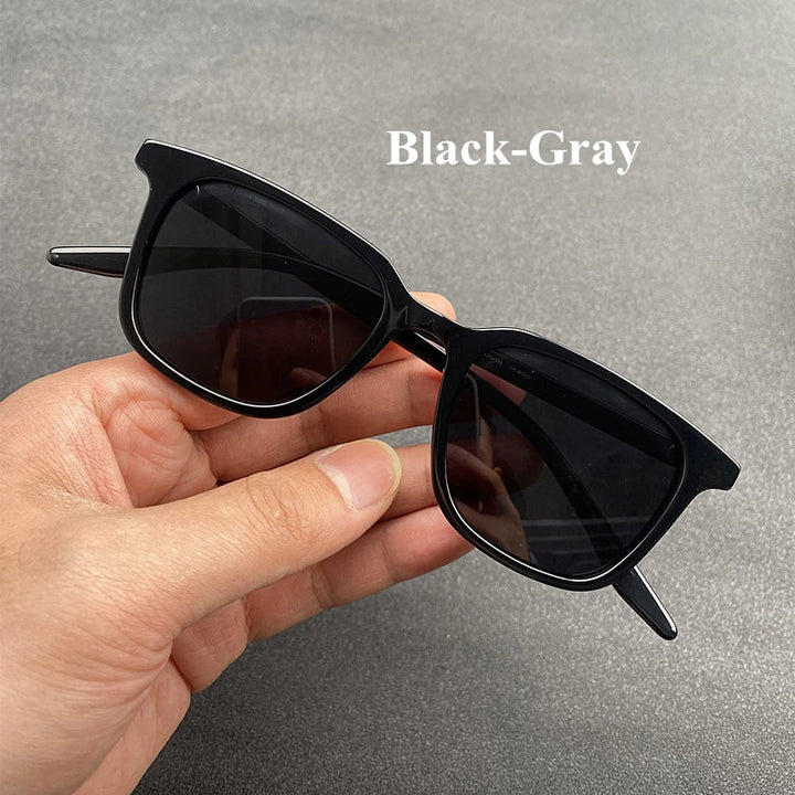 Black Mask Men's Full Rim Square Acetate Polarized Sunglasses 9020 Full Rim Black Mask Black-Gray As Shown