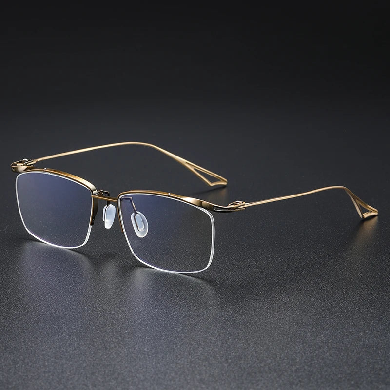 Aror Men's Full Rim Polygon Square Titanium Eyeglasses 56147