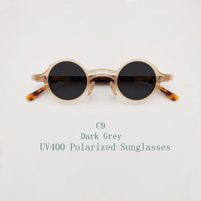 Yujo Unisex Full Rim Small Round Titanium Acetate Eyeglasses Or Polarized Sunglasses Full Rim Yujo C9 China