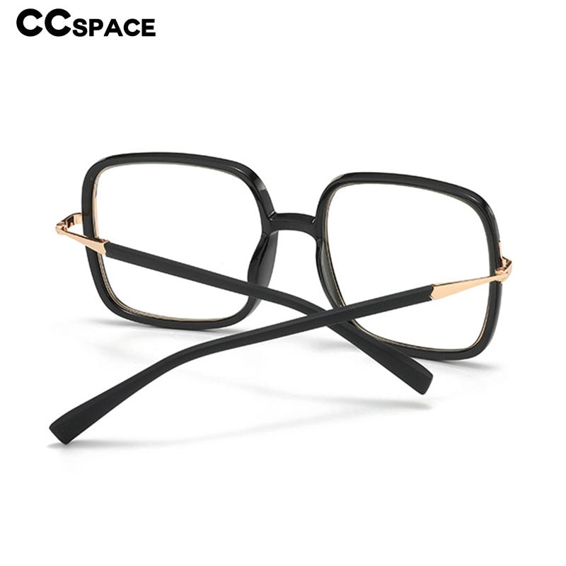 CCspace Unisex Full Rim Large Square Tr 90 Titanium Eyeglasses 56314 Full Rim CCspace