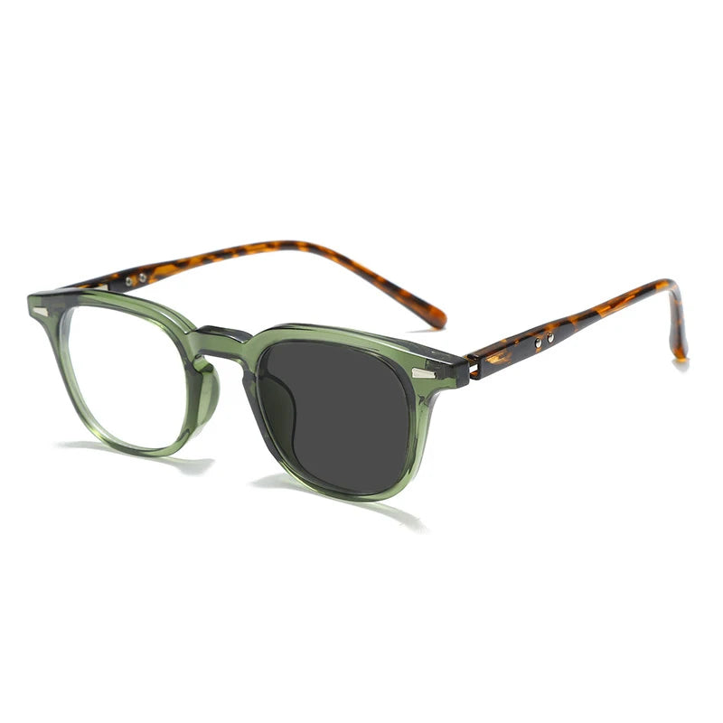 Kocolior Unisex Full Rim Square Acetate Eyeglasses L7156 Full Rim Kocolior Photochromic Green