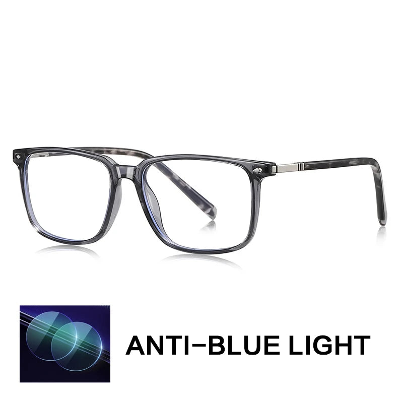 Gatenac Men's Full Rim Square Tr 90 Titanium Reading Glasses Gxyj9215