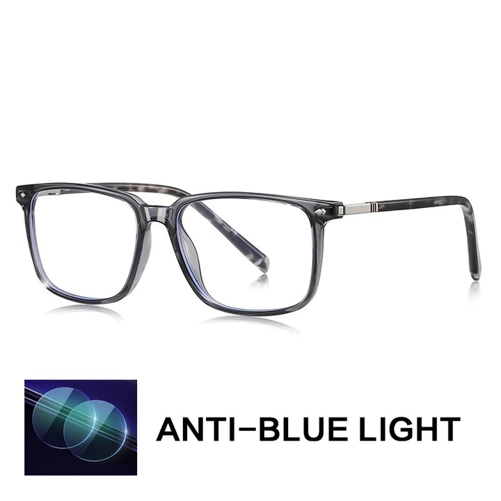 Gatenac Men's Full Rim Square Tr 90 Titanium Reading Glasses Gxyj9215