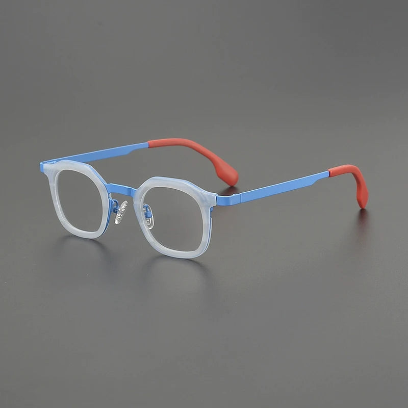Gatenac Women's Full Rim Square Acetate Titanium Eyeglasses G85893