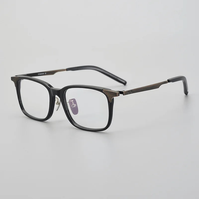 Muzz Unisex Full Rim Square Acetate Titannium Eyeglasses 99990