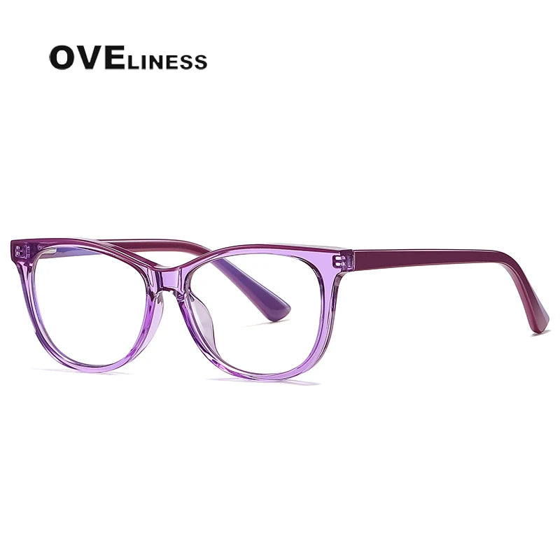 Oveliness Youth Unisex Full Rim Square Tr 90 Titanium Eyeglasses 20207 Full Rim Oveliness purple
