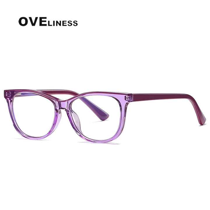 Oveliness Youth Unisex Full Rim Square Tr 90 Titanium Eyeglasses 20207 Full Rim Oveliness purple