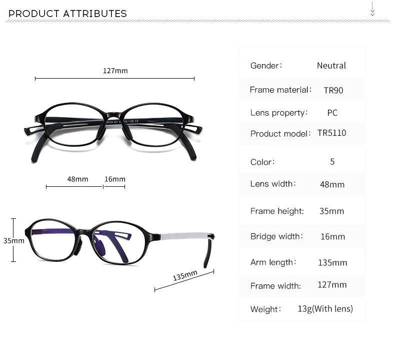 Vicky Youth Unisex Full Rim Oval Tr 90 Titanium Eyeglasses 5110 Full Rim Vicky