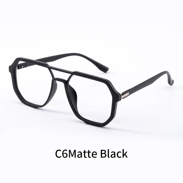 Xbora Unisex Full Rim Square Double Bridge Tr 90 Alloy Eyeglasses 7246