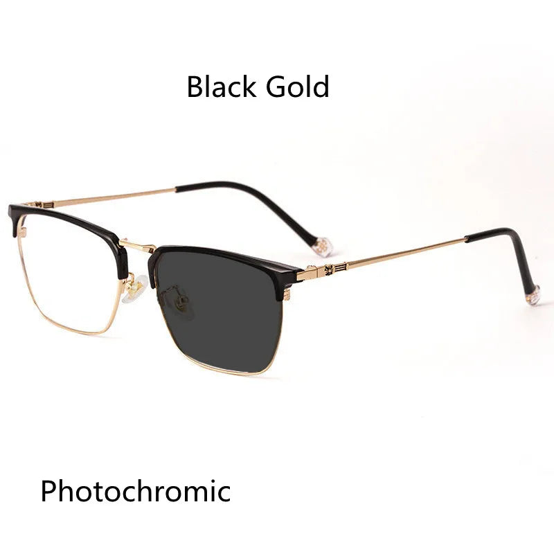 Kocolior Unisex Full Rim Square Titanium Alloy Hyperopic Reading Glasses 8628 Reading Glasses Kocolior Photochromic Gold China 0