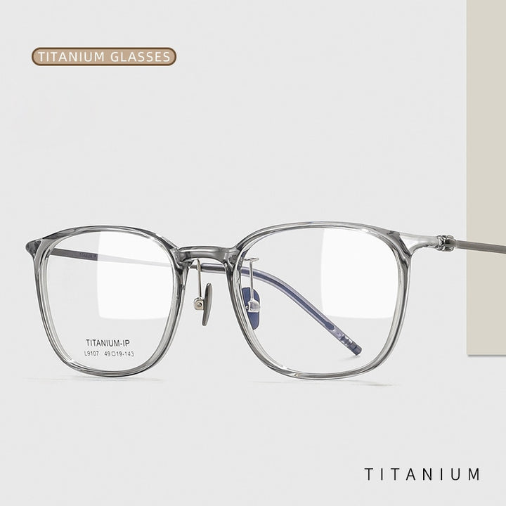 Yimaruili Unisex Full Rim Square Tr 90 Titanium Eyeglasses L9107 Full Rim Yimaruili Eyeglasses