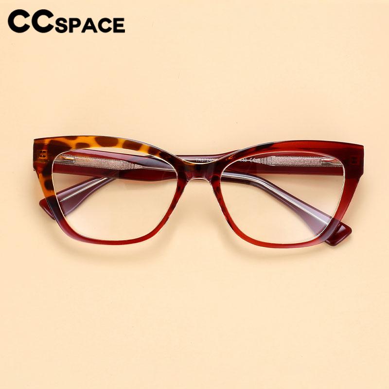 CCspace Unisex Full Rim Square Cat Eye Tr 90 Titanium Eyeglasses 56596 Full Rim CCspace