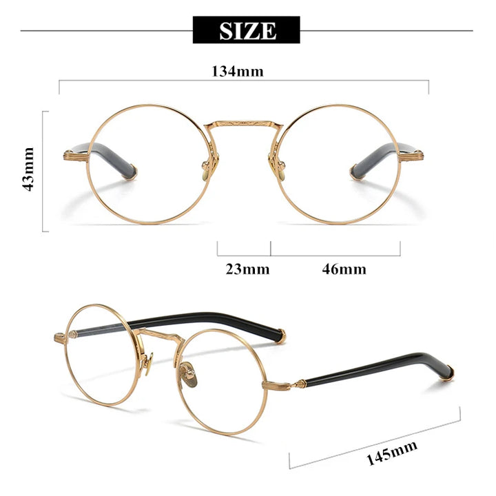 Black Mask Unisex Full Rim Round Titanium Eyeglasses 3119m Full Rim Black Mask
