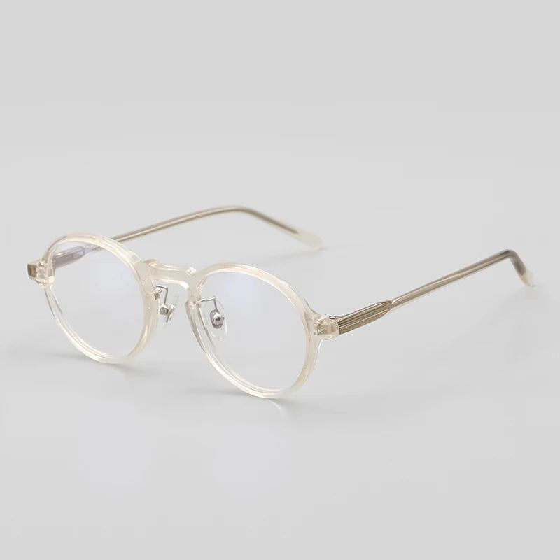 Black Mask Unisex Full Rim Round Acetate Eyeglasses 13847 Full Rim Black Mask