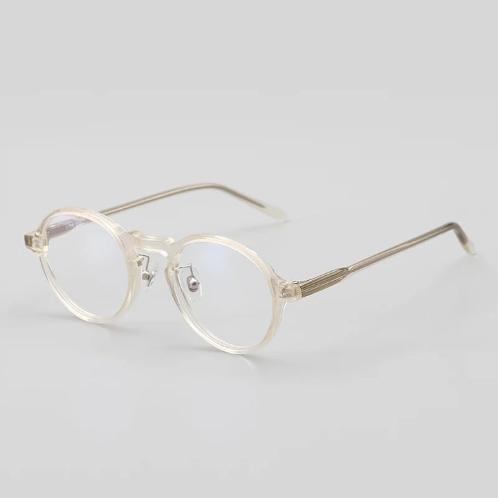 Black Mask Unisex Full Rim Round Acetate Eyeglasses 13847 Full Rim Black Mask