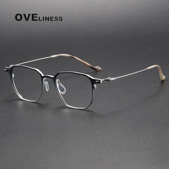 Oveliness Unisex Full Rim Square Titanium Eyeglasses 20-2317 Full Rim Oveliness blue silver