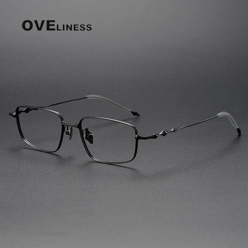 Oveliness Unisex Full Rim Polygon Square Titanium Eyeglasses 145185