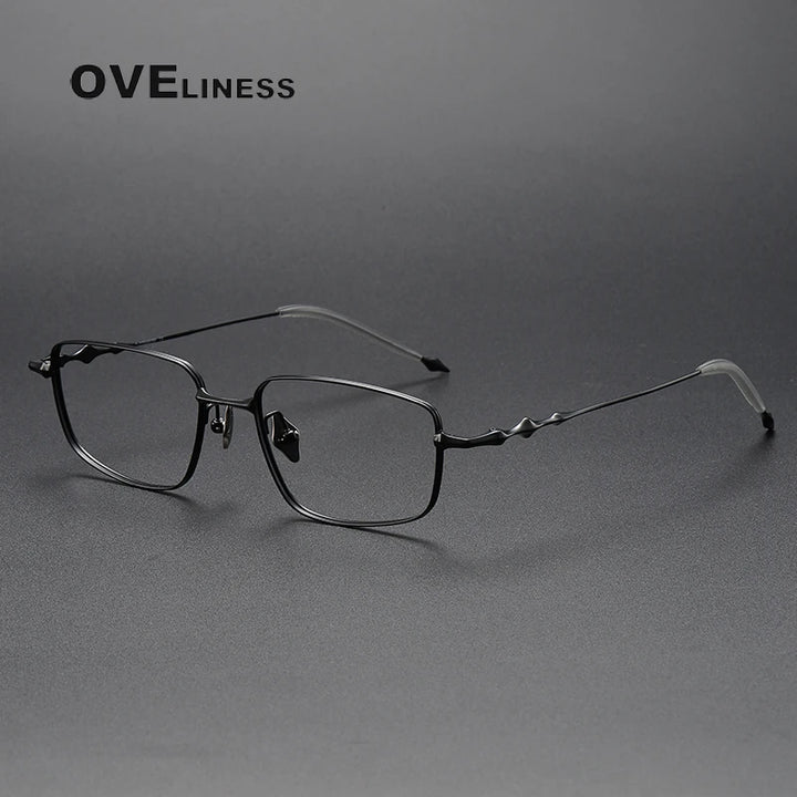 Oveliness Unisex Full Rim Polygon Square Titanium Eyeglasses 145185