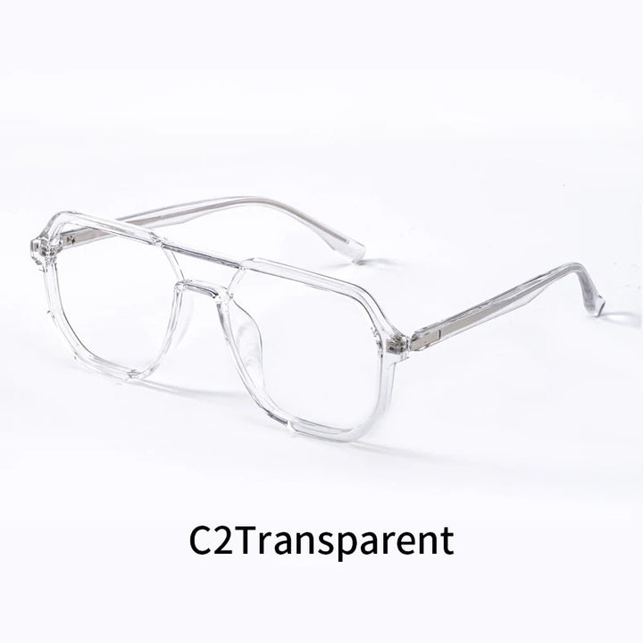 Xbora Unisex Full Rim Square Double Bridge Tr 90 Alloy Eyeglasses 7246